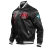 Washington wizards pro standard 2023 24 city edition black satin varsity jacket 1
