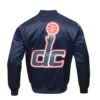 Washington wizards pro standard big logo navy satin varsity jacket 4