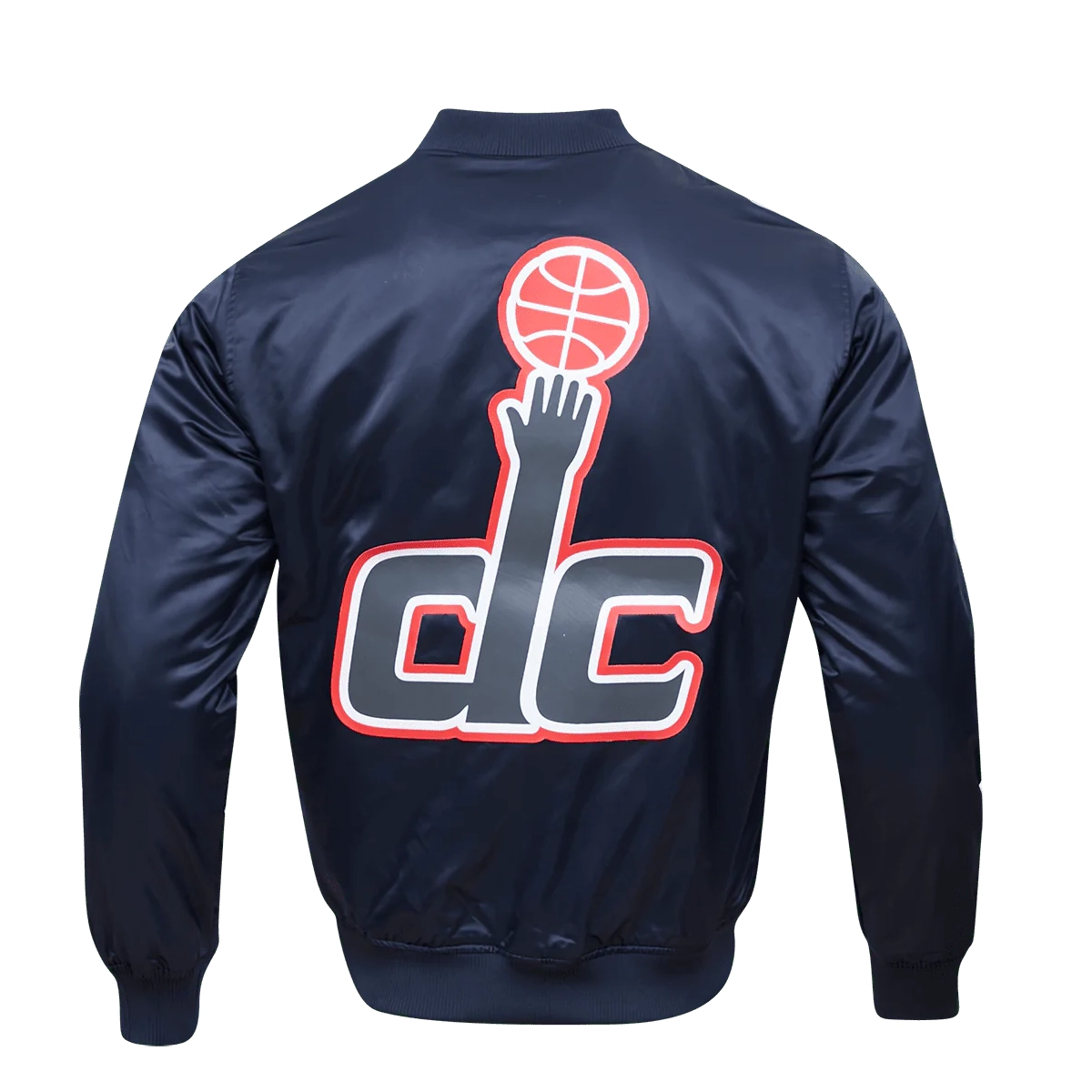 Washington wizards pro standard big logo navy satin varsity jacket 4