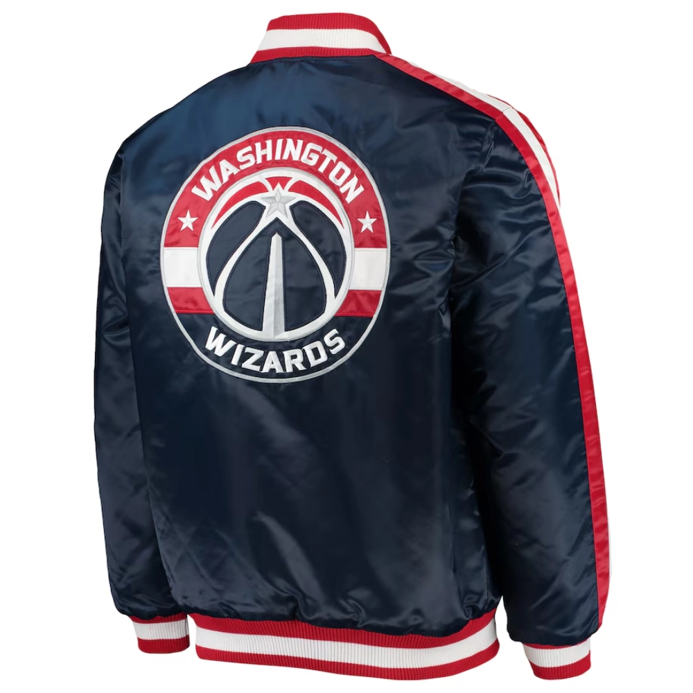 Washington wizards the offensive satin varsity jacket navy 1