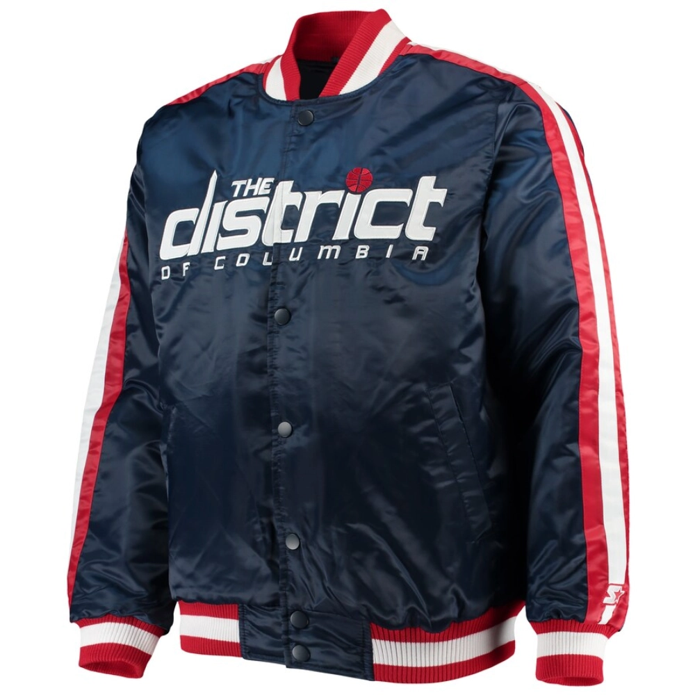 Washington wizards the offensive satin varsity jacket navy 2