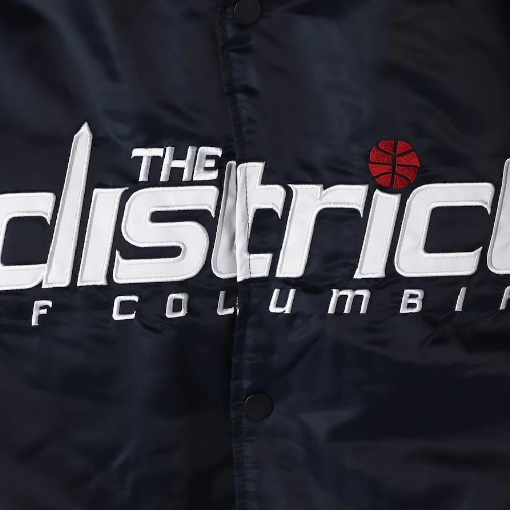 Washington wizards the offensive satin varsity jacket navy