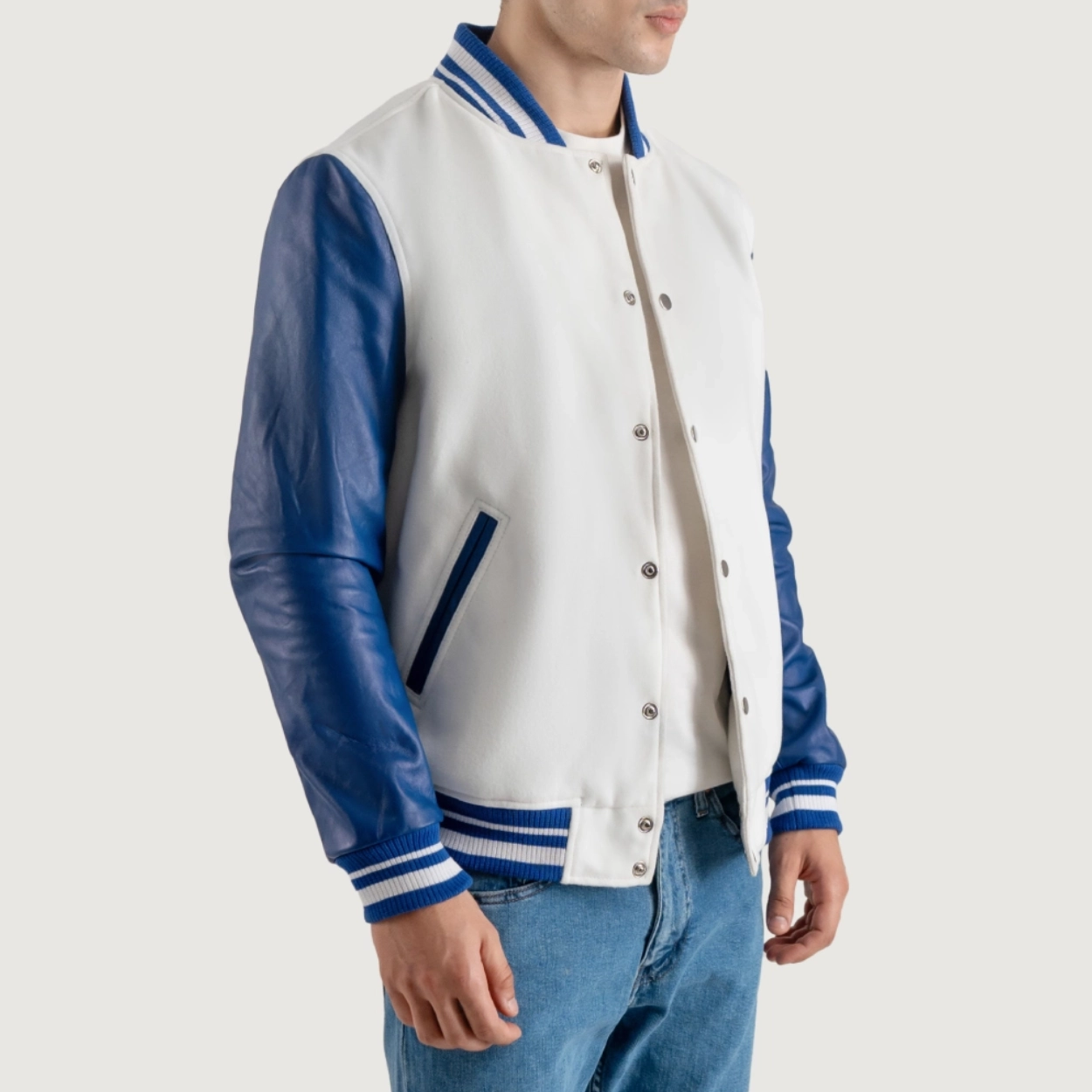 White and blue varsity letterman jacket 2