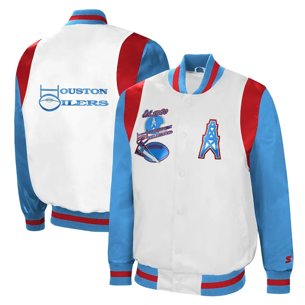 White blue houston oilers the all american jacket