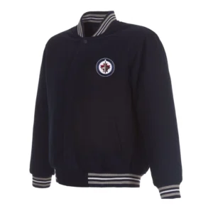 Winnipeg jets one color full snap varsity jacket