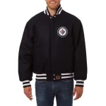 Winnipeg Jets One Color Navy Wool Jacket