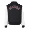 Womans arizona diamondbacks classic blackwhite wool leather varsity jacket 4