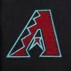 Womans arizona diamondbacks classic blackwhite wool leather varsity jacket 6
