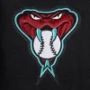 Womans arizona diamondbacks classic blackwhite wool leather varsity jacket 7