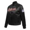 Womans baltimore orioles classic black satin varsity jacket 6