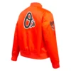 Womans baltimore orioles classic orange satin varsity jacket 4