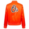 Womans baltimore orioles classic orange satin varsity jacket 5