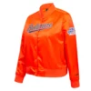 Womans baltimore orioles classic orange satin varsity jacket 6