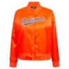 Womans baltimore orioles classic orange satin varsity jacket 7