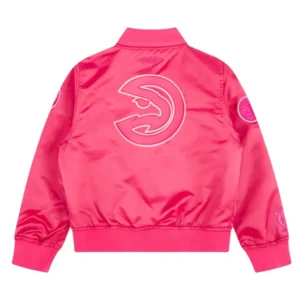 Womens atlanta hawks triple pink varsity jacket