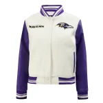 Baltimore Ravens Women's Retro Classic Wool/Leather Jacket