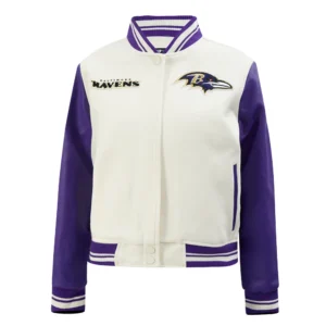 Womens baltimore ravens retro classic wool leather varsity jacket