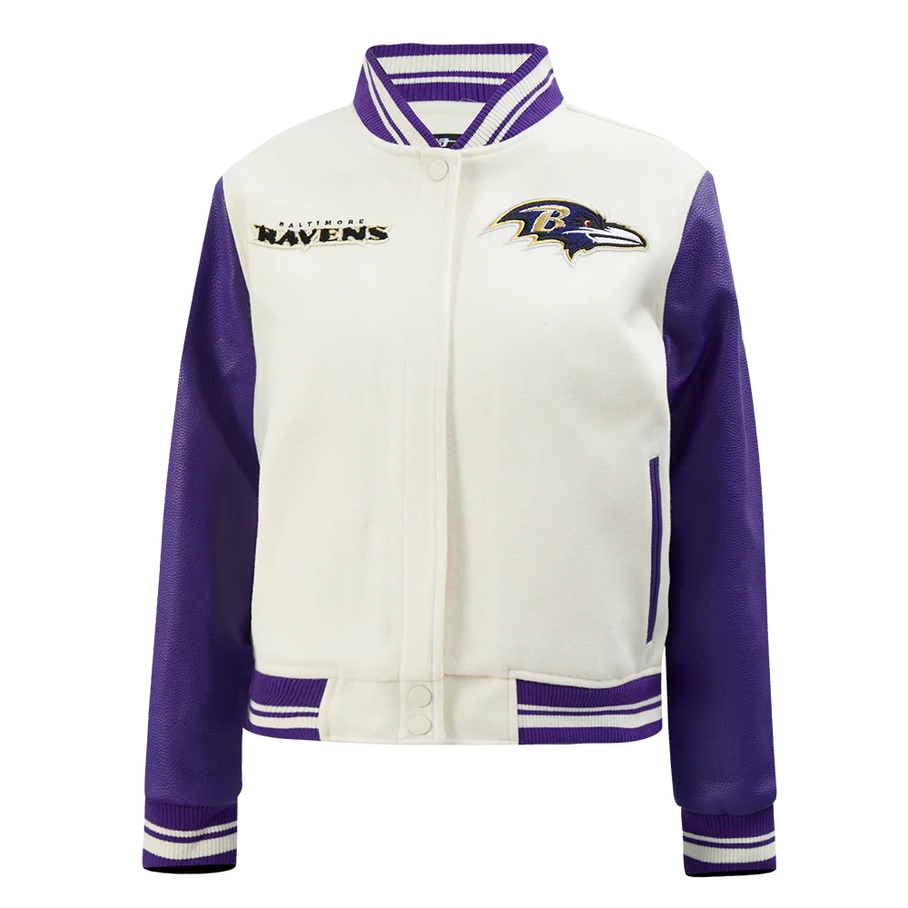 Womens baltimore ravens retro classic wool leather varsity jacket
