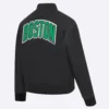 Womens boston celtics classic black wool leather varsity jacket 3