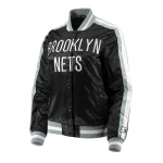 Brooklyn Nets Women's Competition Black Satin Jacket