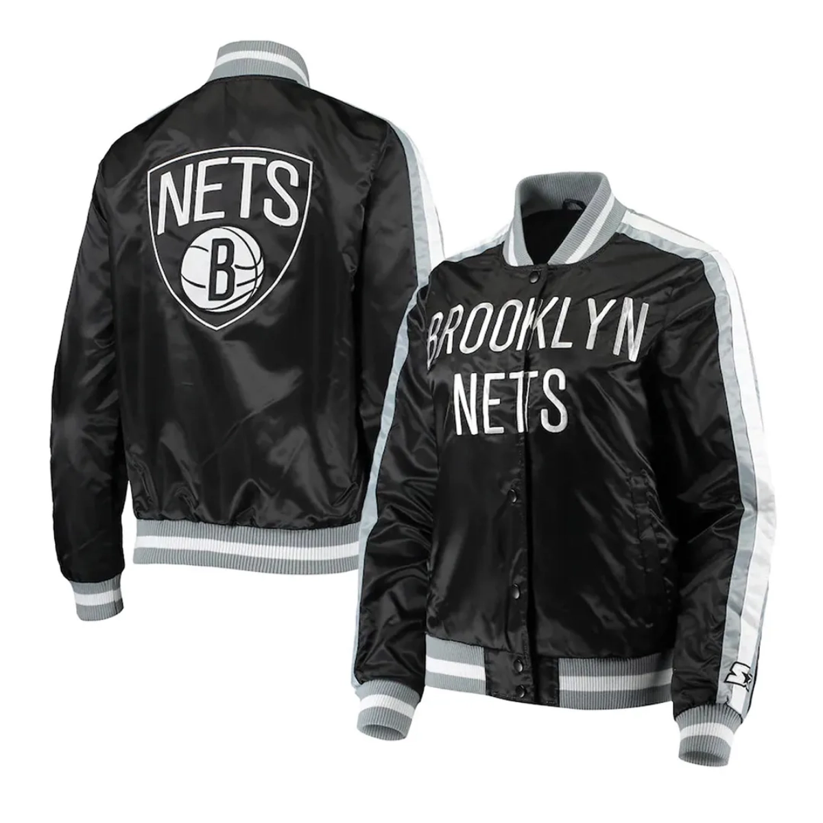 Womens brooklyn nets competition satin jacket