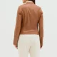 Womens cafe racer caramel leather jacket