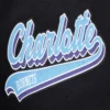 Womens charlotte hornets pro standard script tail wool and leather varsity jacket 5