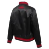Womens chicago blackhawks script tail satin varsity jacket black 3
