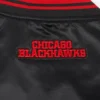 Womens chicago blackhawks script tail satin varsity jacket black 7