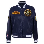 Denver Nuggets Women's Retro Classic Navy Satin Jacket