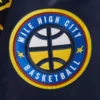 Womens denver nuggets retro classic satin jacket patch logo
