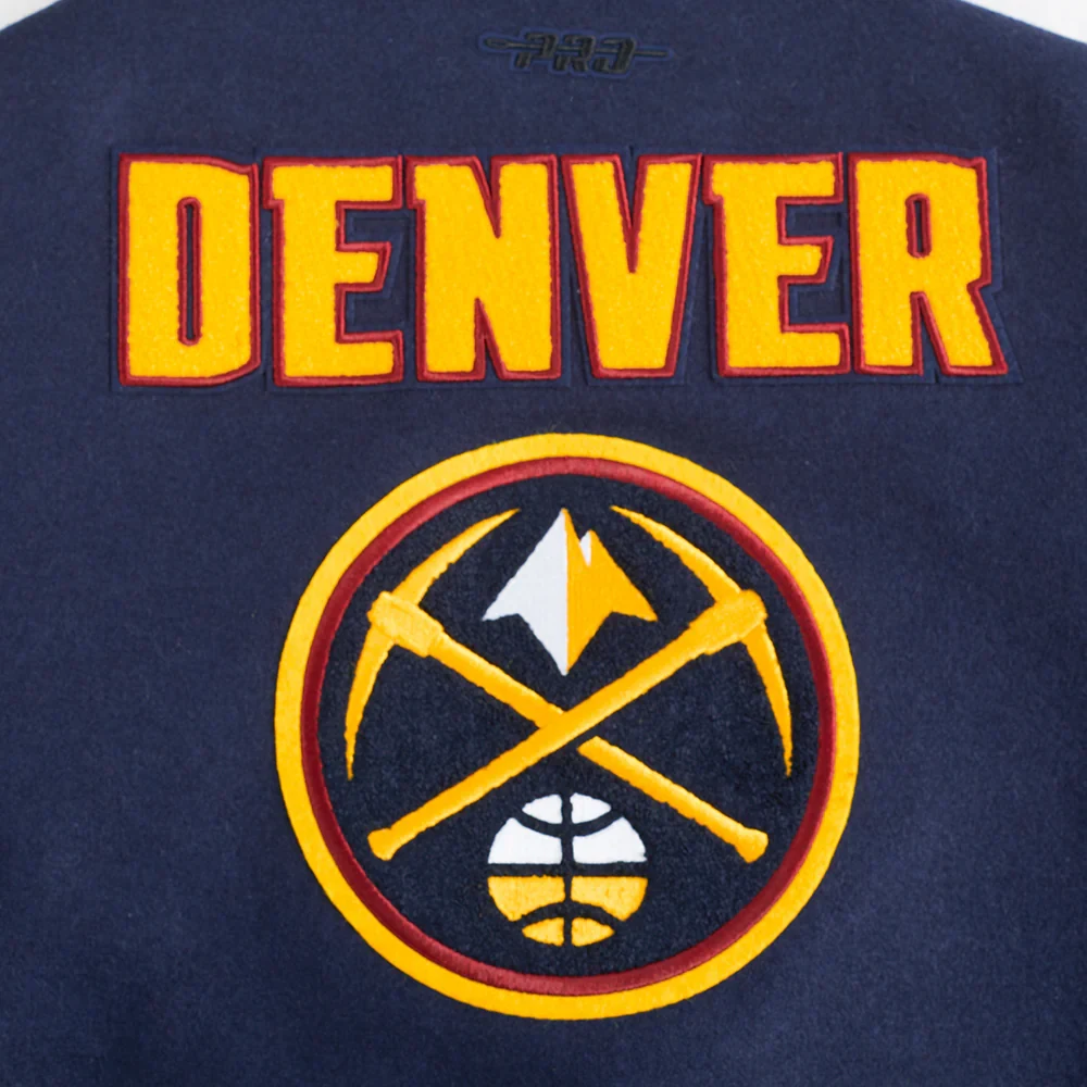 Womens denver nuggets retro classic wool leather patch design