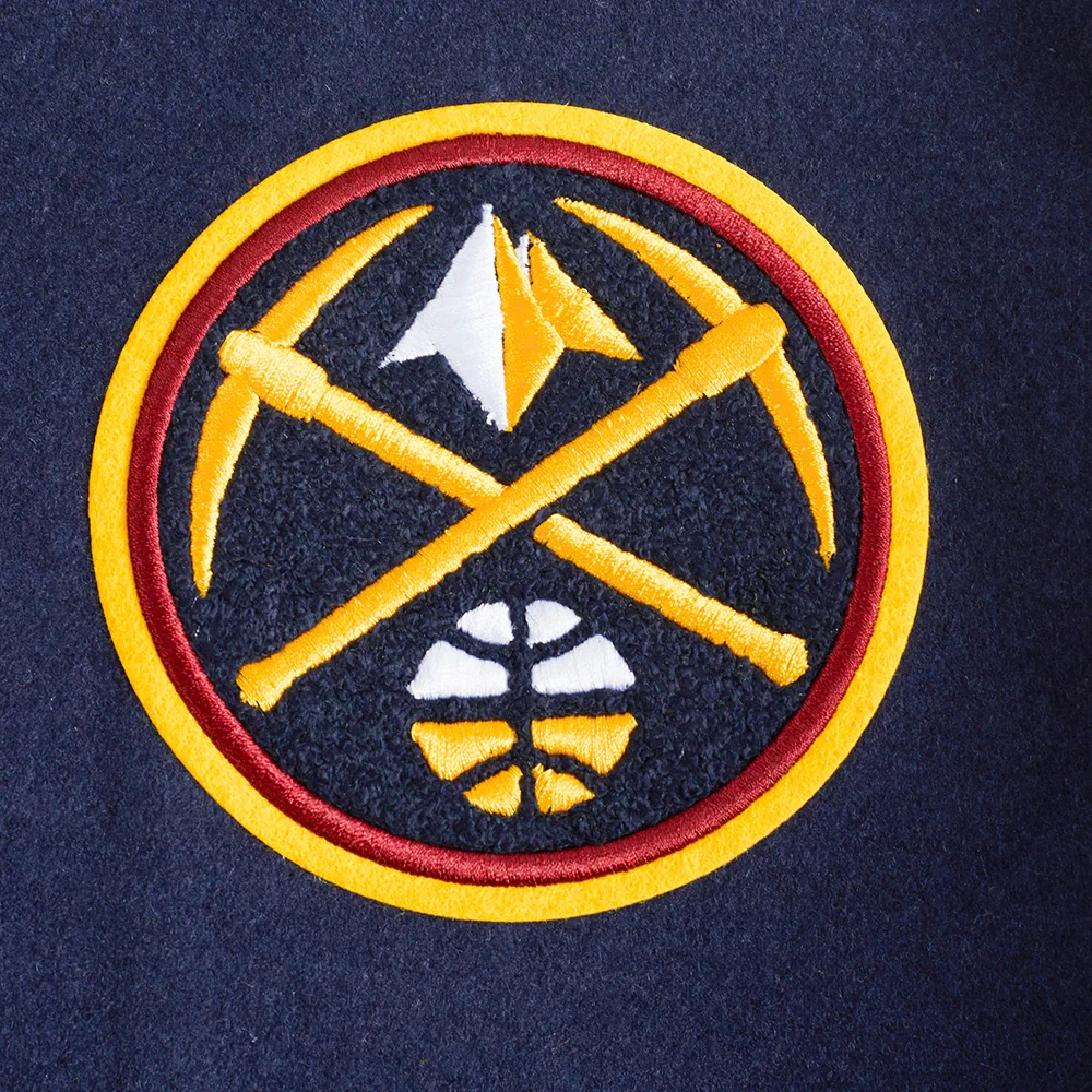 Womens denver nuggets retro classic wool leather patch