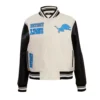 Womens detroit lions pro standard retro classic vintage white and black varsity jacket 2