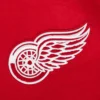 Womens detroit red wings script tail wool leather varsity jacket red 4