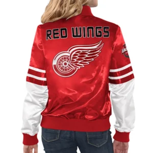 Womens detroit red wings tie breaker red white jacket