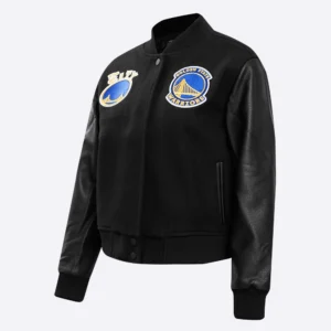 Womens golden state warriors pro standard classic black varsity jacket 1