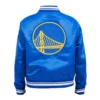 Womens golden state warriors rib satin jacket