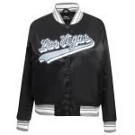 Las Vegas Raiders Script Tail Women's Black Satin Jacket