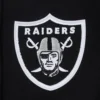 Womens las vegas raiders script tail wool leather varsity jacket black 2