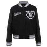 Las Vegas Raiders Script Tail Women's Wool/Leather Jacket
