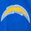 Womens los angeles chargers pro standard classic wool and leather varsity jacket 6