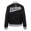 Womens los angeles kings script tail wool leather varsity jacket black 4