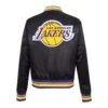 Womens los angeles lakers black satin jacket