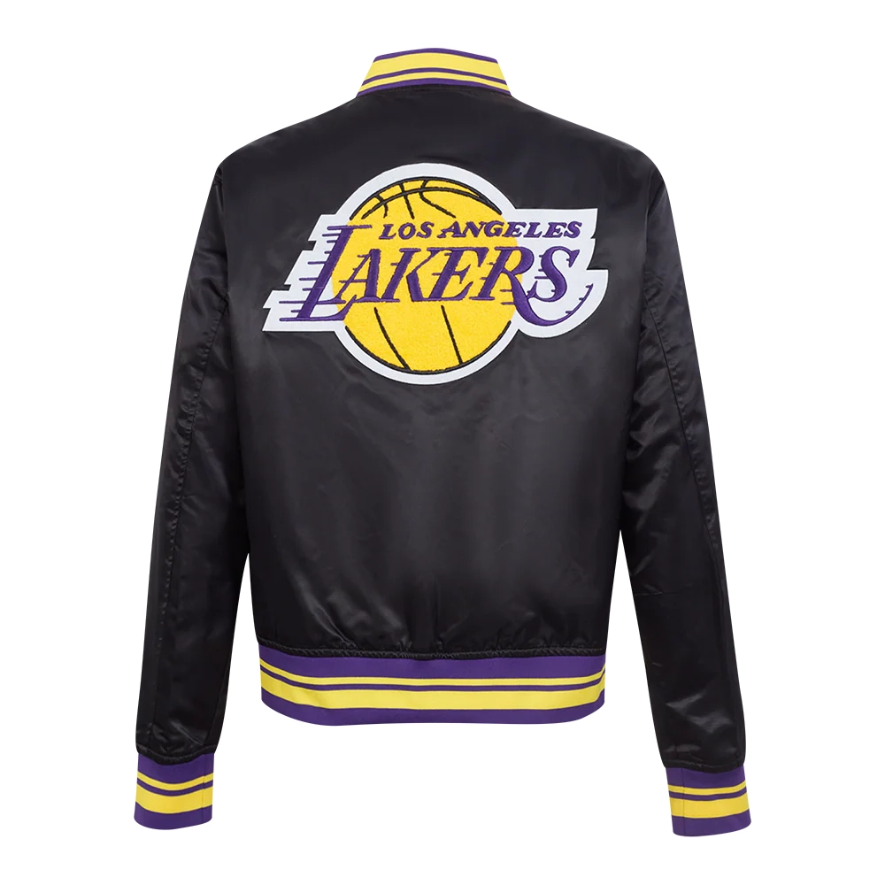 Womens los angeles lakers black satin jacket