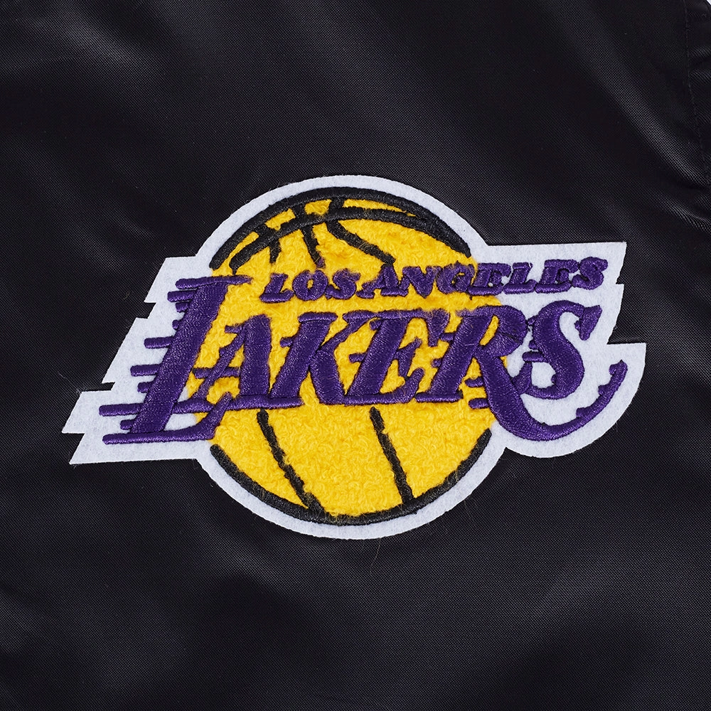 Womens los angeles lakers retro classic black satin patch logo