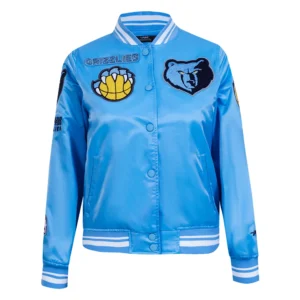 Womens memphis grizzlies retro classic blue satin jacket