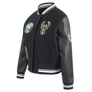 Womens milwaukee bucks retro classic varsity jacket