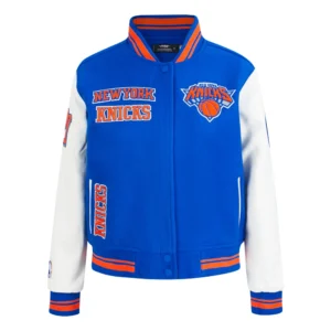Womens new york knicks retro classic wool leather varsity jacket