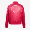 Womens new york knicks triple pink full snap varsity jacket